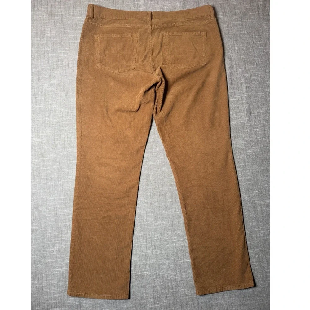 J.Crew Matchstick Corduroy Pants 32 Petite Camel Tan Straight Leg Stretch Cotton